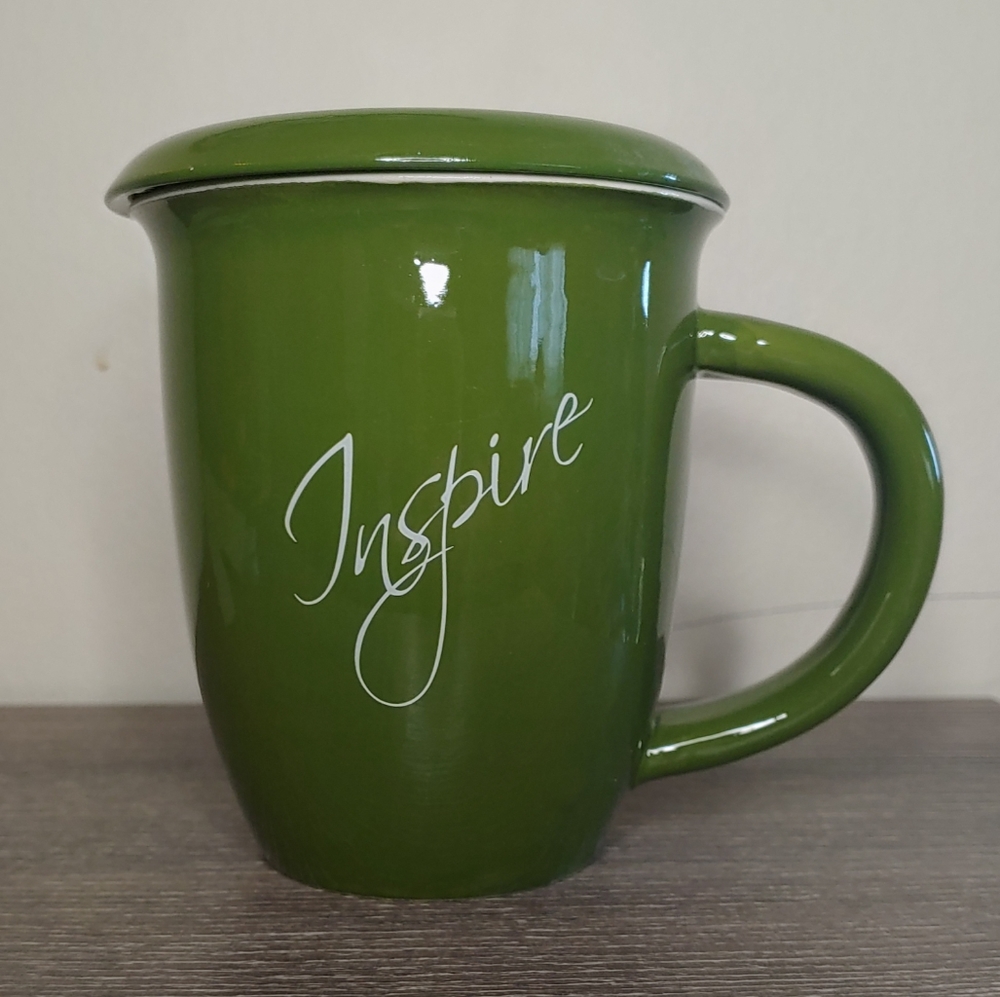 Inspire Ceramic Mug with Lid 14 oz
